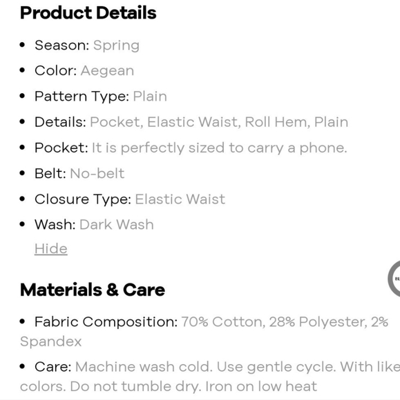 NWT  BloomChic  Women's Size 16 Elastic Waist  Roll Hem Ankle  Dark Wash Jeans - Picture 9 of 16